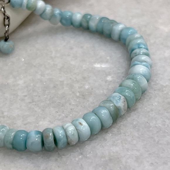 Larimar Bead Sterling Silver Bracelet - Picture 3 of 10